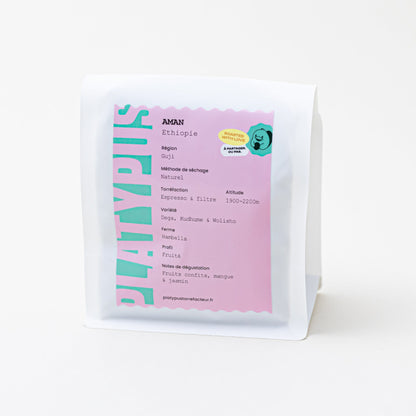 photo du paquet de café aman de Platypus torréfacteur