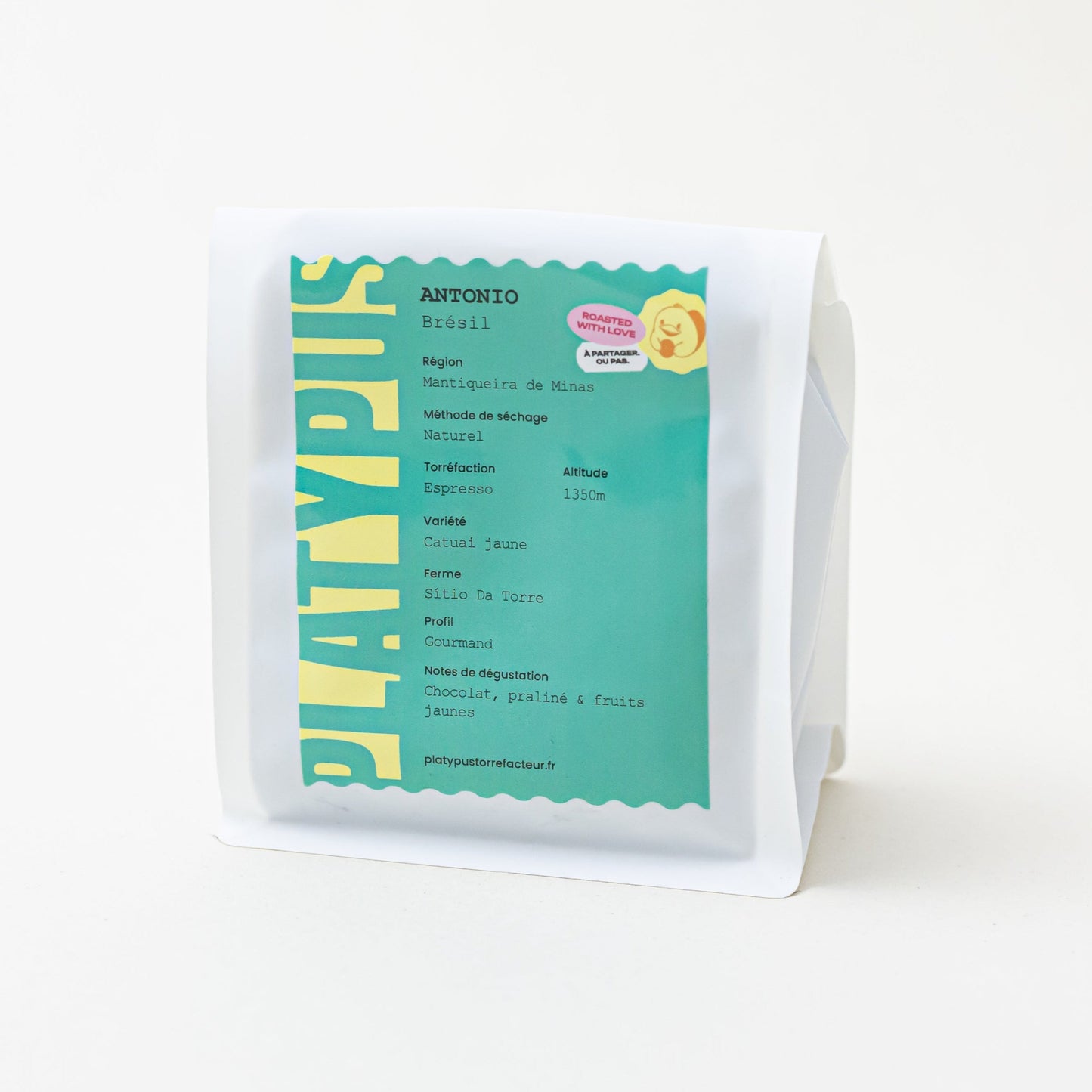 photo du paquet de café antonio de Platypus Torréfacteur