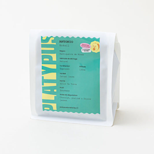 photo du paquet de café antonio de Platypus Torréfacteur