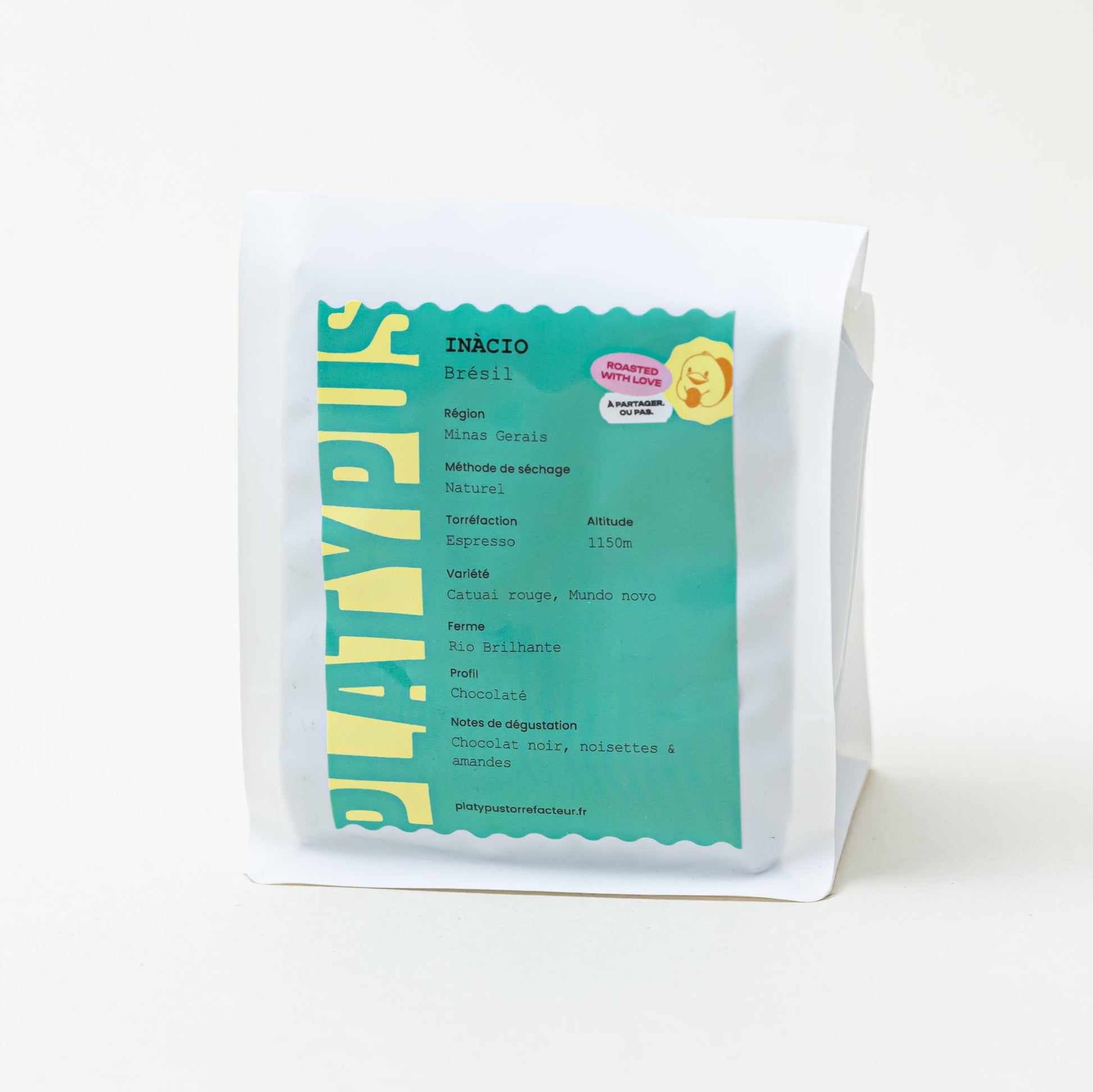 paquet de café inacio de Platypus Torrefacteur